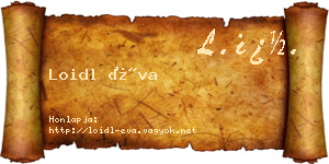 Loidl Éva névjegykártya