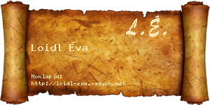 Loidl Éva névjegykártya